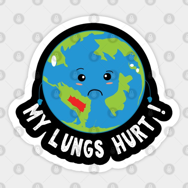 Earth Hurting Lungs Sticker by CrissWild